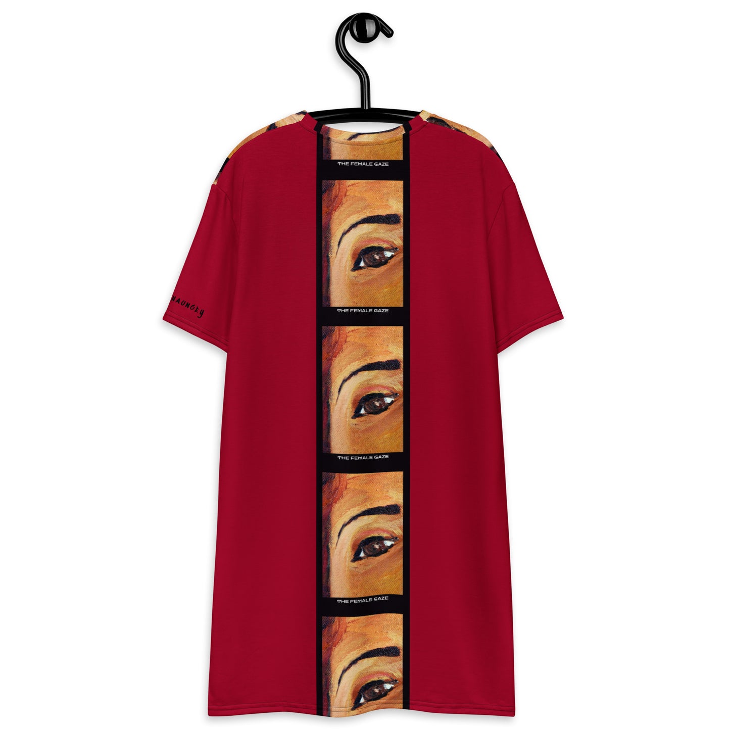 T-Shirt Dress"THE FEMALE GAZE" (Azalea Red)