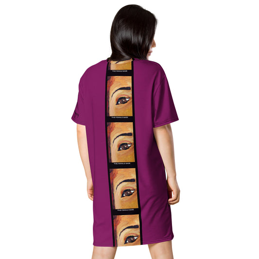 T-Shirt Dress "THE FEMALE GAZE" (Sugar Plum)