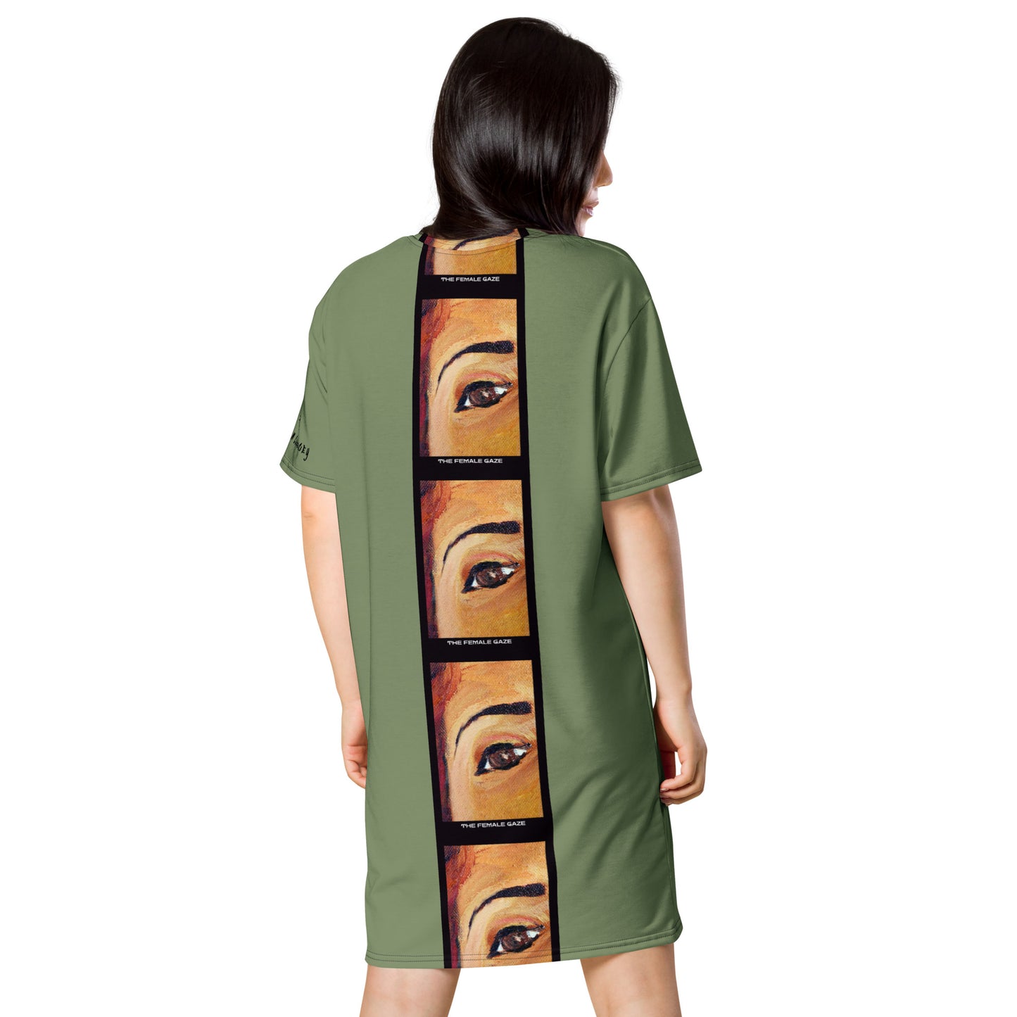 T-Shirt Dress "THE FEMALE GAZE" (Olive)