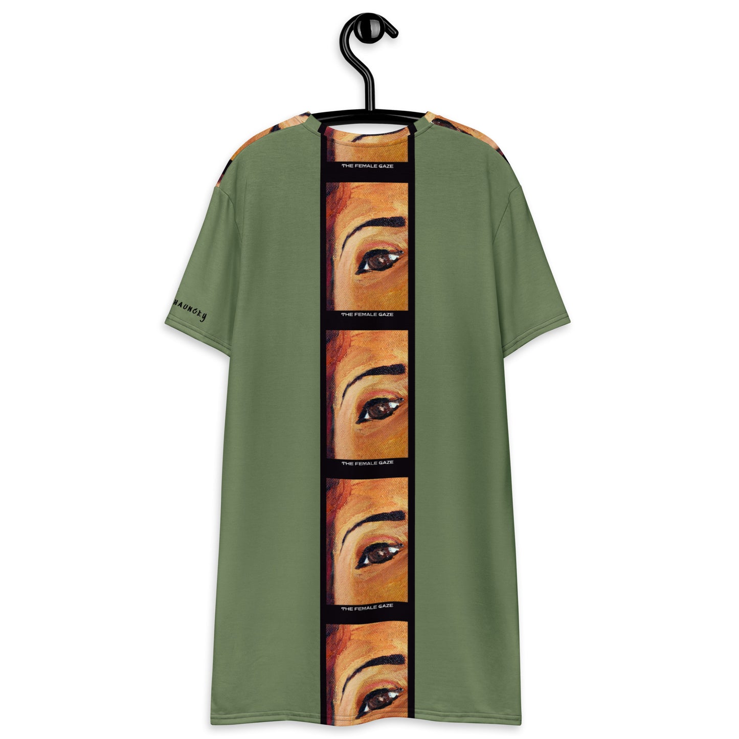 T-Shirt Dress "THE FEMALE GAZE" (Olive)