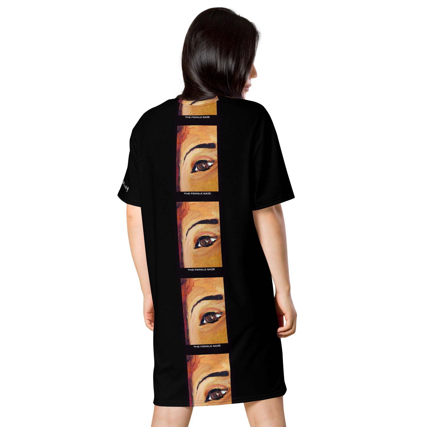 T-Shirt Dress "THE FEMALE GAZE" (Black)