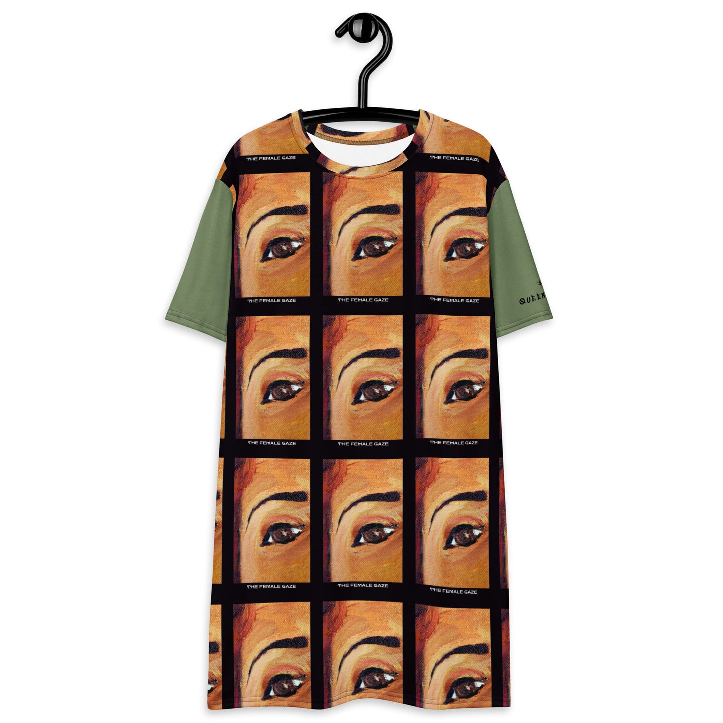 T-Shirt Dress "THE FEMALE GAZE" (Olive)