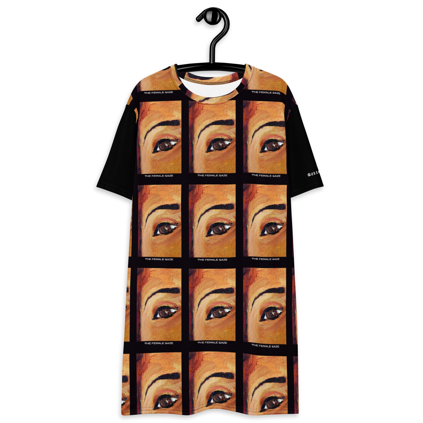 T-Shirt Dress "THE FEMALE GAZE" (Black)