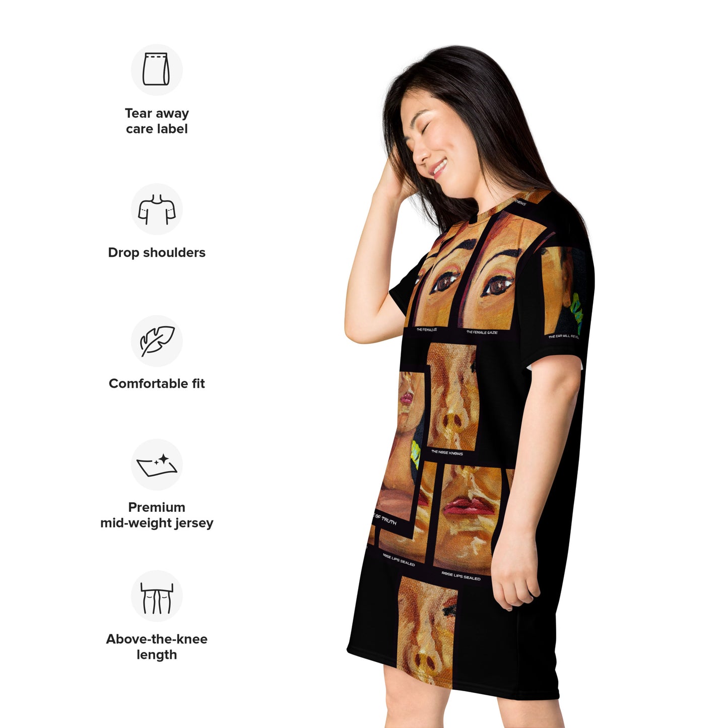 T-Shirt Dress "FACE OF THE GODDESS" (One Color)