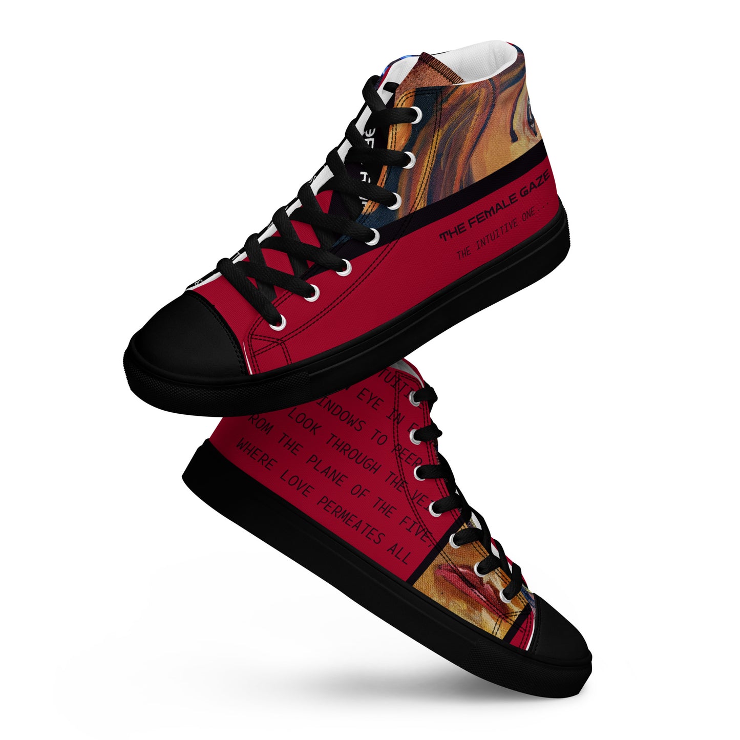 Women’s High Top Canvas Shoes "FEMALE GAZE WATCHING"