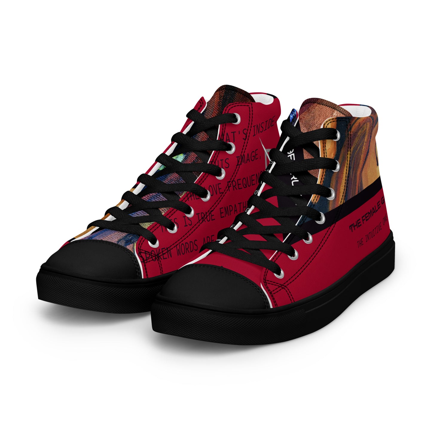 Women’s High Top Canvas Shoes "FEMALE GAZE WATCHING"