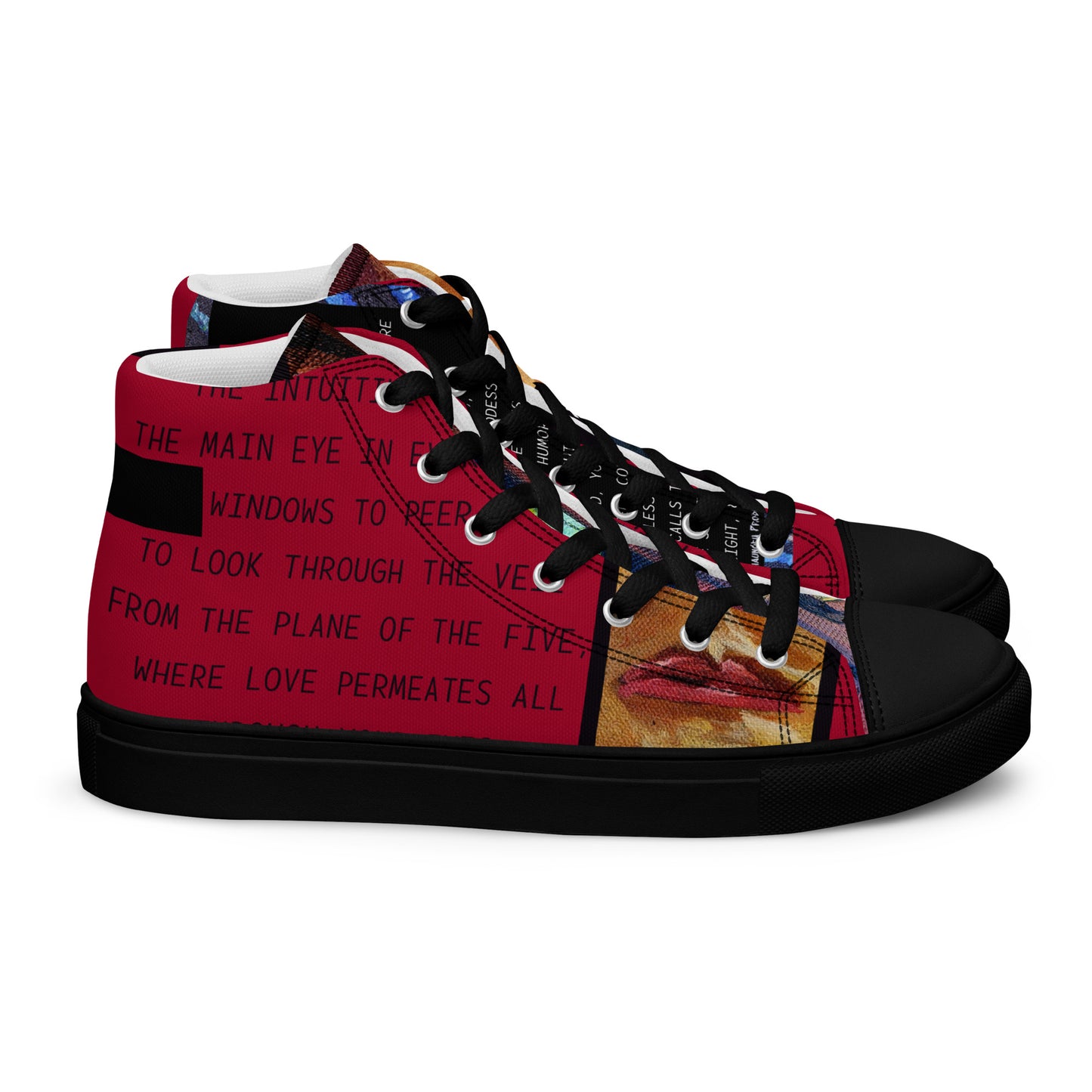 Women’s High Top Canvas Shoes "FEMALE GAZE WATCHING"