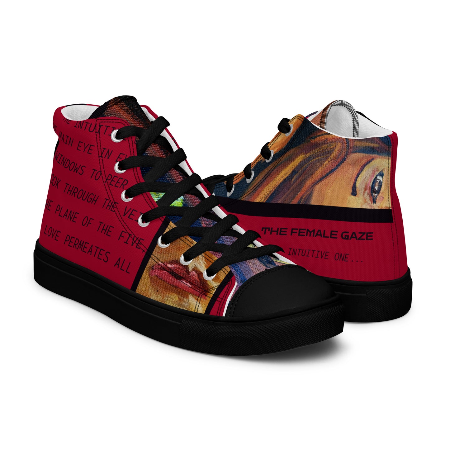 Women’s High Top Canvas Shoes "FEMALE GAZE WATCHING"