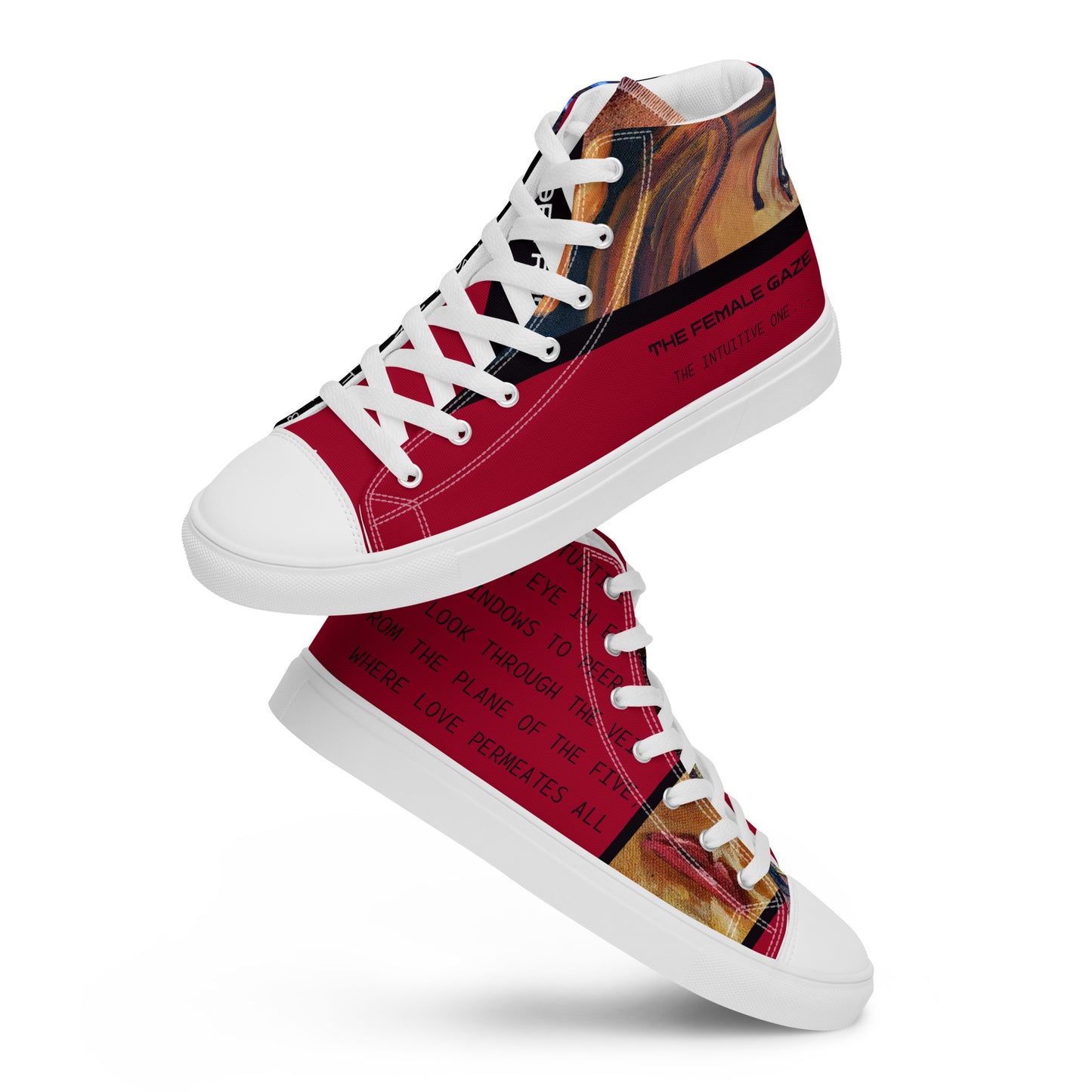 Women’s High Top Canvas Shoes "FEMALE GAZE WATCHING"