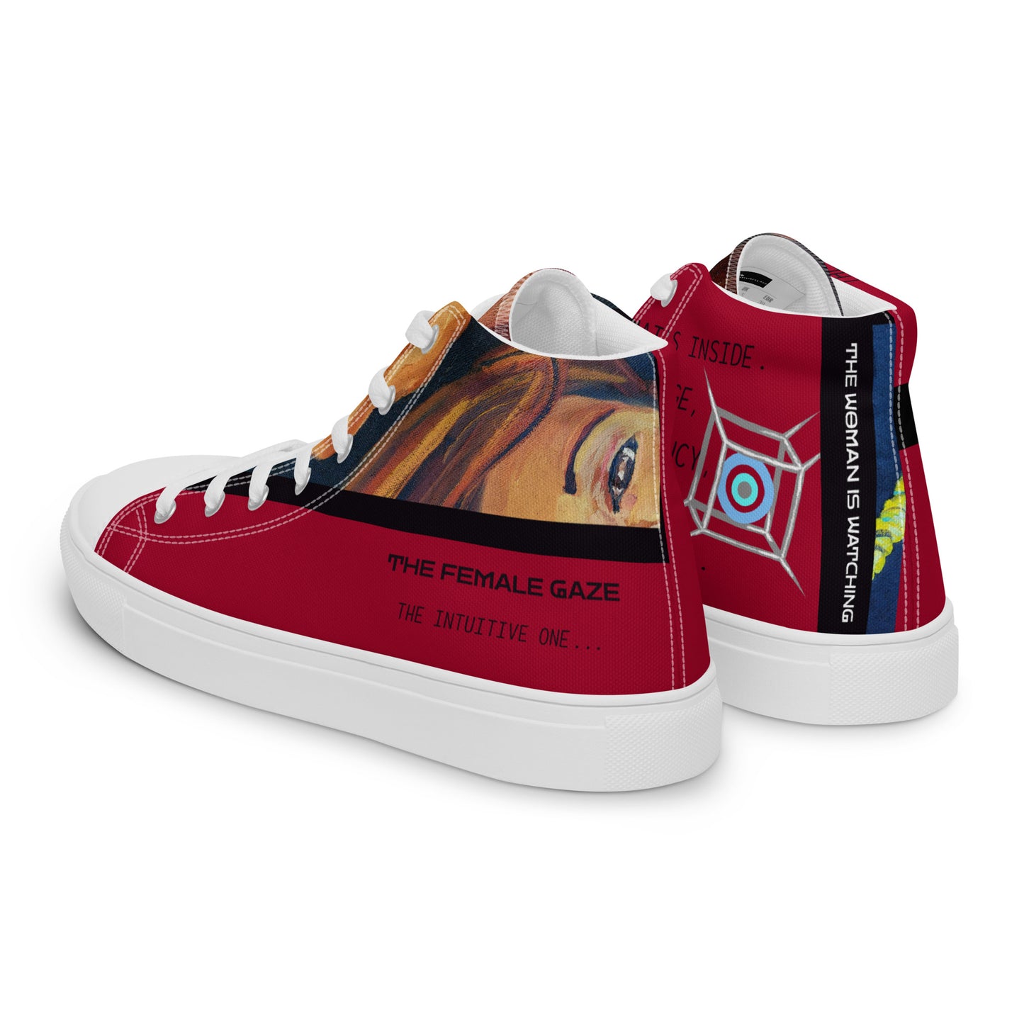 Women’s High Top Canvas Shoes "FEMALE GAZE WATCHING"