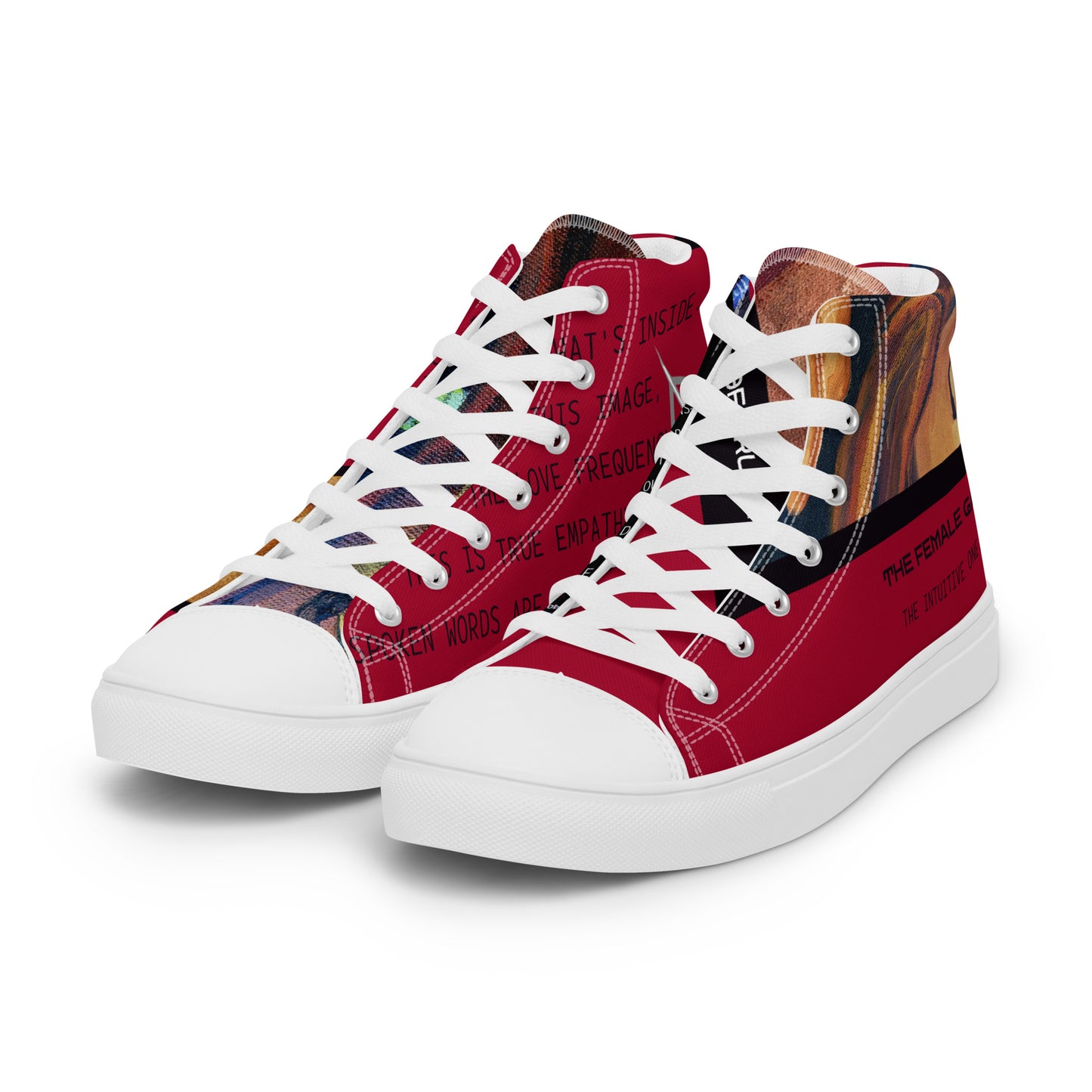 Women’s High Top Canvas Shoes "FEMALE GAZE WATCHING"