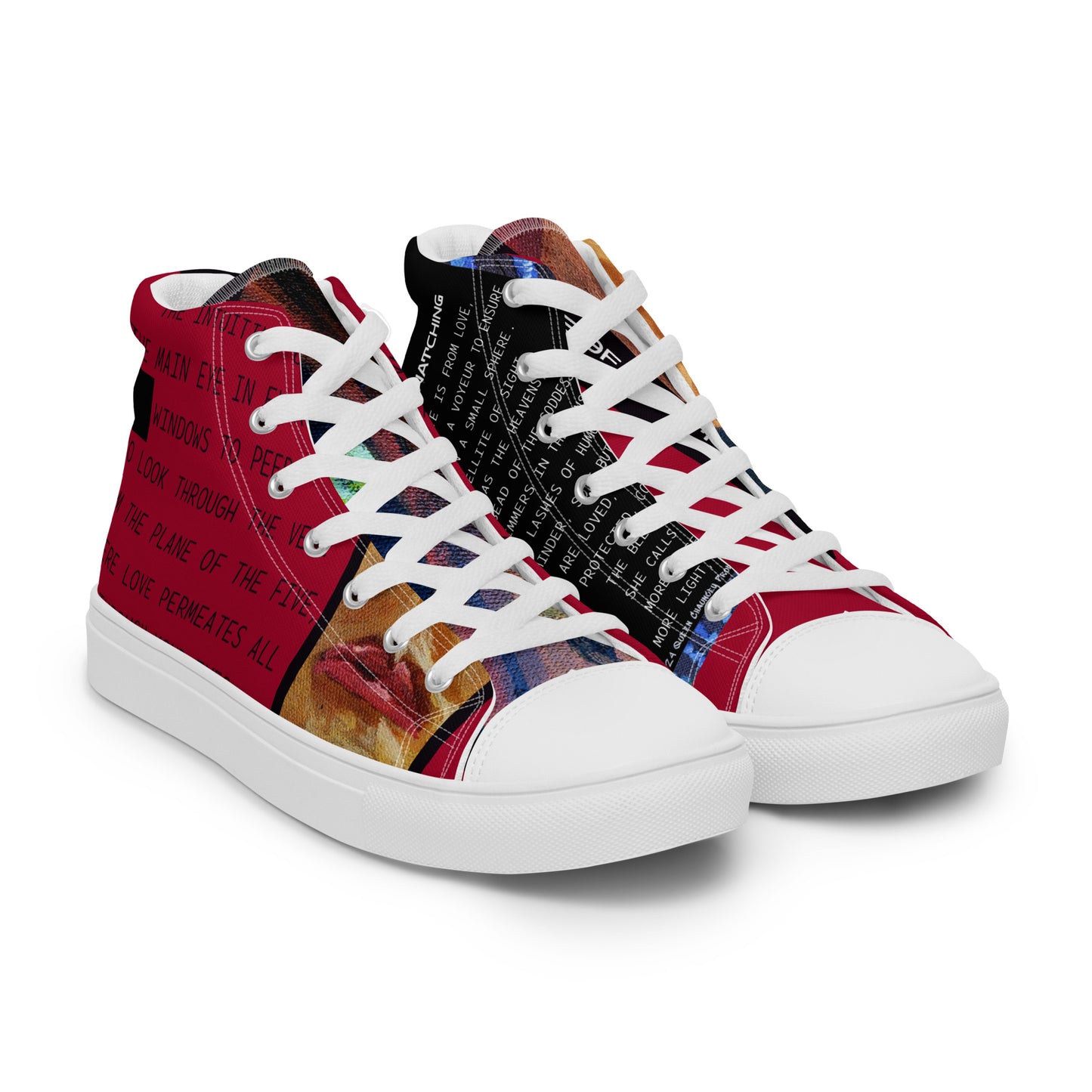 Women’s High Top Canvas Shoes "FEMALE GAZE WATCHING"